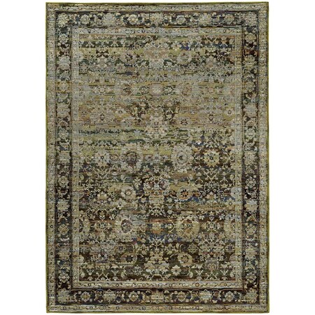 Oriental Weavers Area Rugs, Andorra 7125C 6X9 Rectangle - Green/ Brown-Nylon/Polyp A7125C200300ST
